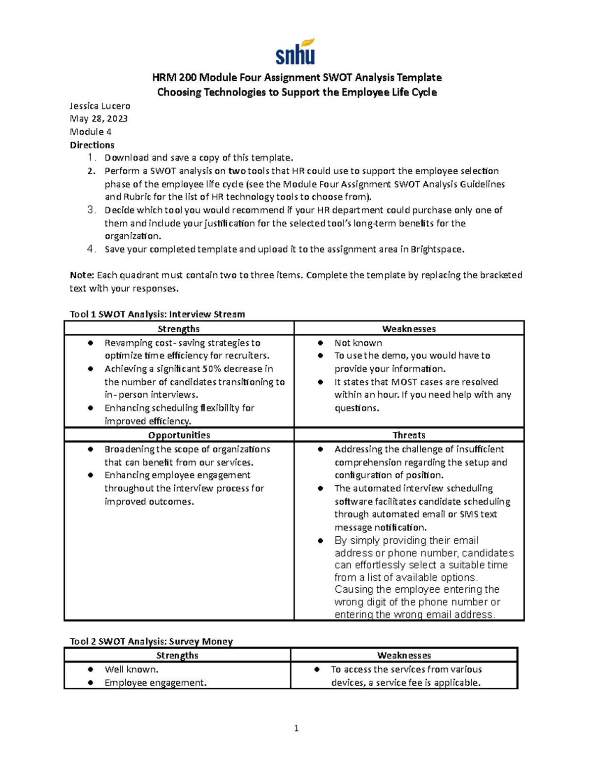 hrm 200 case application assignment