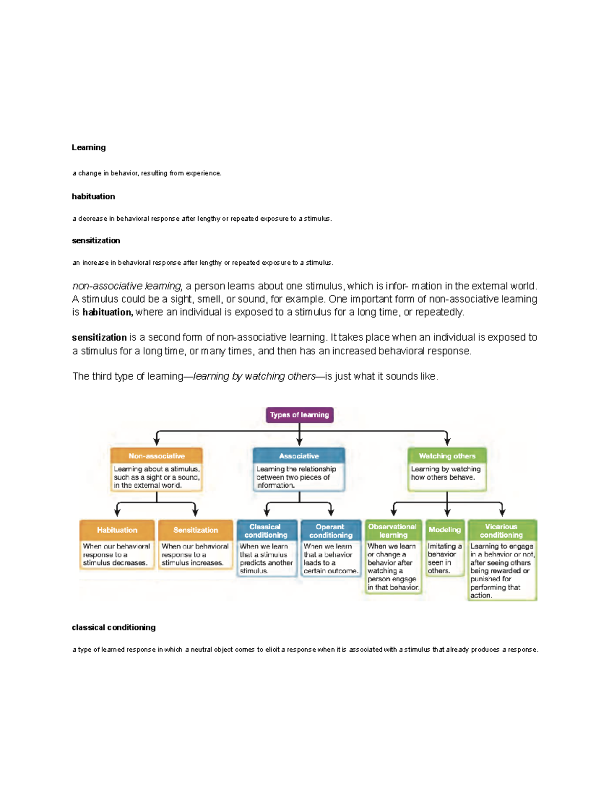 Chapter 6 Notes - Learning a change in behavior, resulting from ...