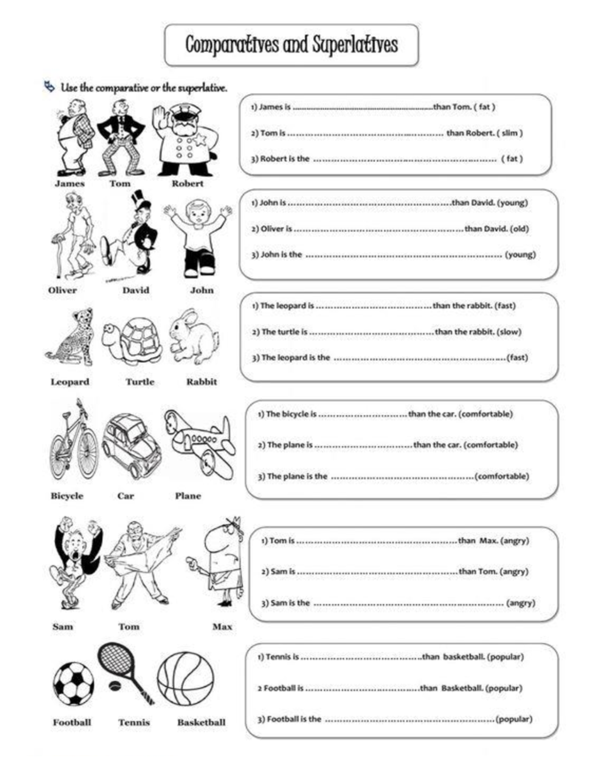 Copia 1 ingles, comparatives and superlatives. Comparatives and