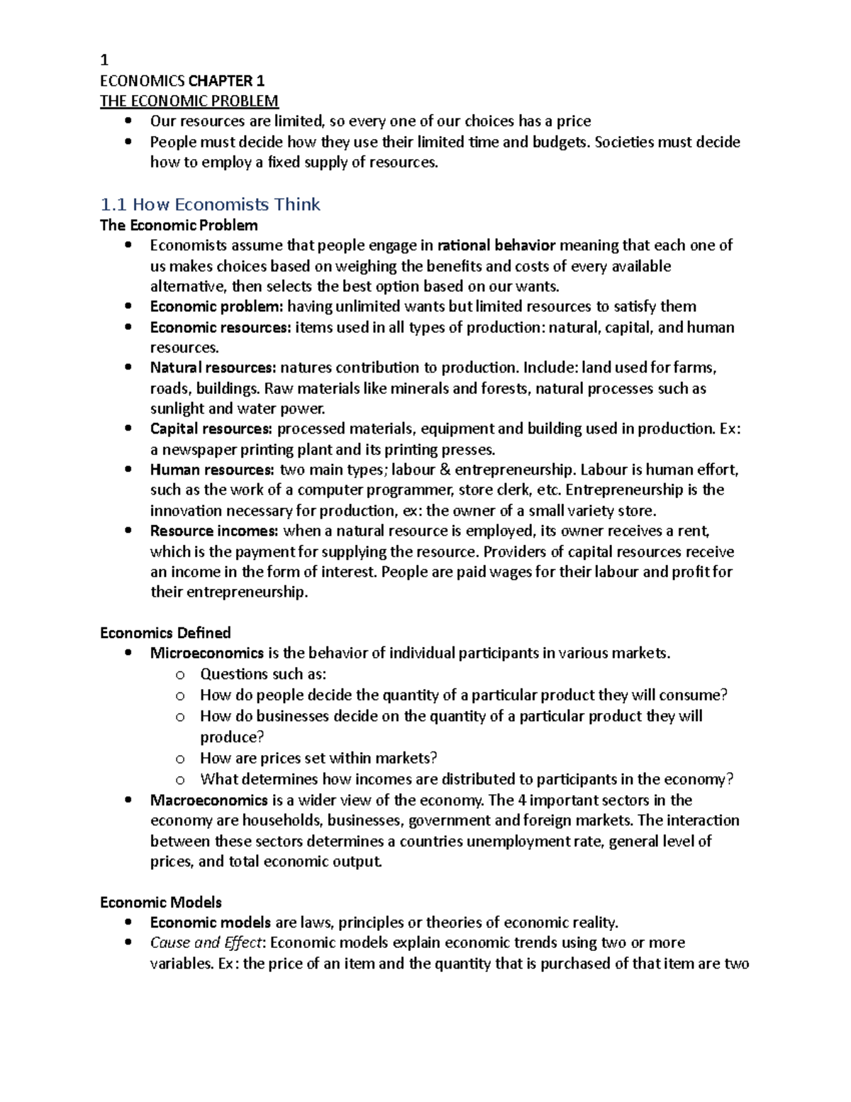 economics-chapter-1-notes-economics-chapter-1-the-economic-problem