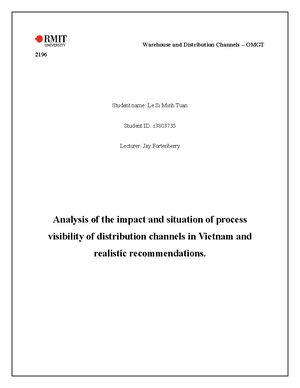 Sample Assignment 2 Report A - Warehouse Management - RMIT University ...