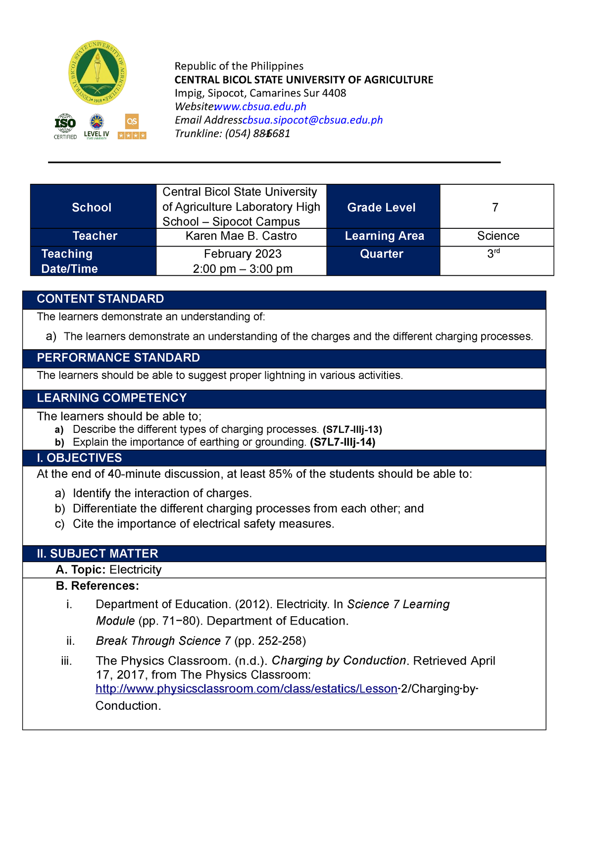 Dlp In Modern 1 - 7Es Detailed Lesson Plan - School Central Bicol State ...