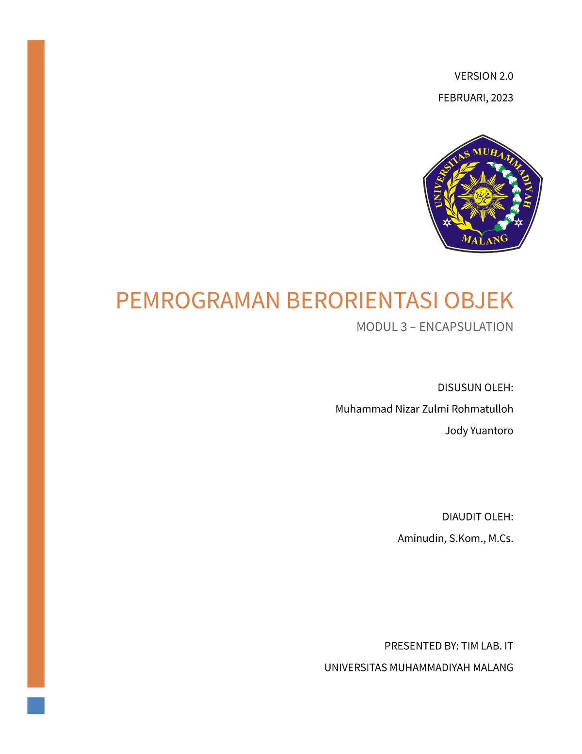 Modul 3 Attachment - VERSION 2. FEBRUARI, 2023 PEMROGRAMAN BERORIENTASI ...