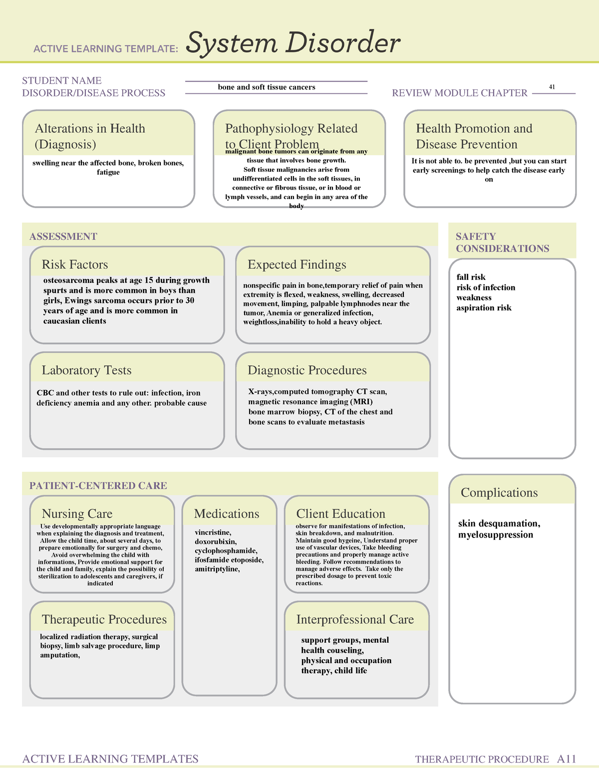 Safety And Infection Control Ati Template