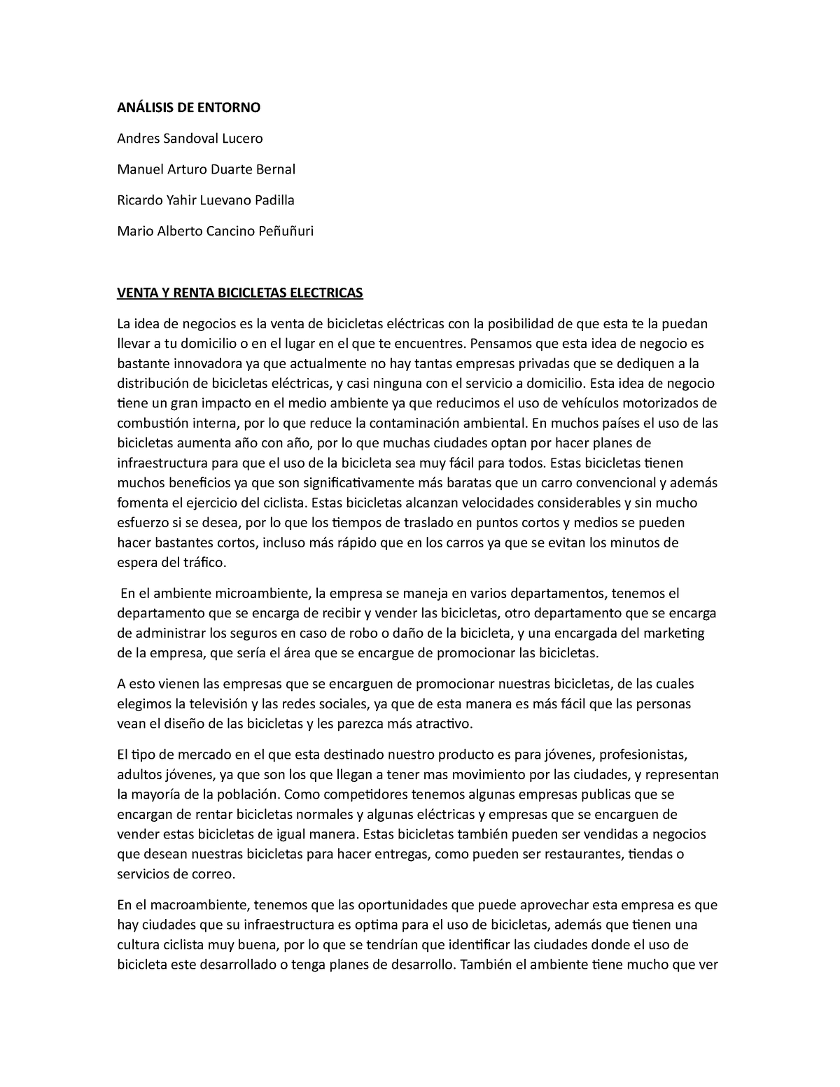 Análisis de Entorno - act - ANÁLISIS DE ENTORNO Andres Sandoval Lucero ...