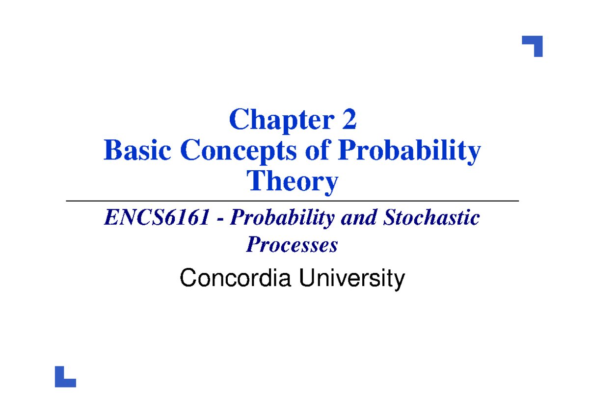 Basic Concepts Of Probability - Chapter 2 Basic Concepts Of Probability ...