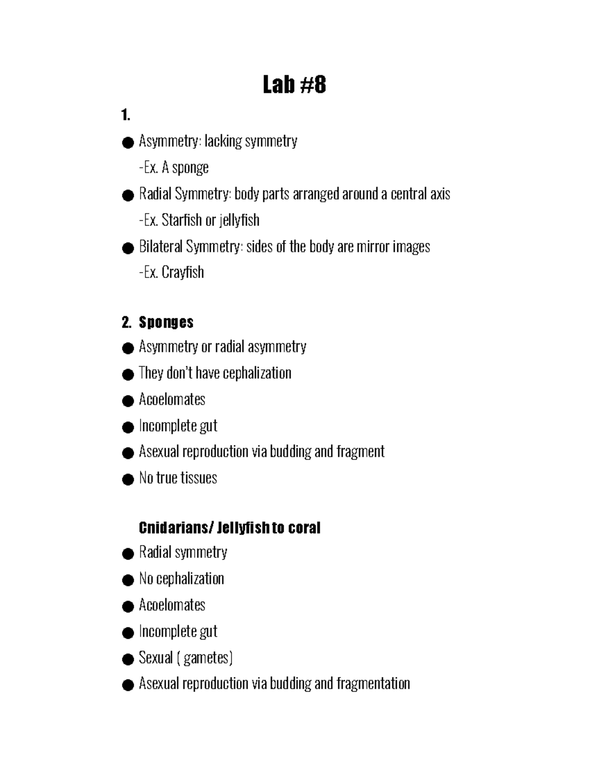 Lab 8 Professor Wrenn Lab 1. Asymmetry lacking symmetry Ex. A