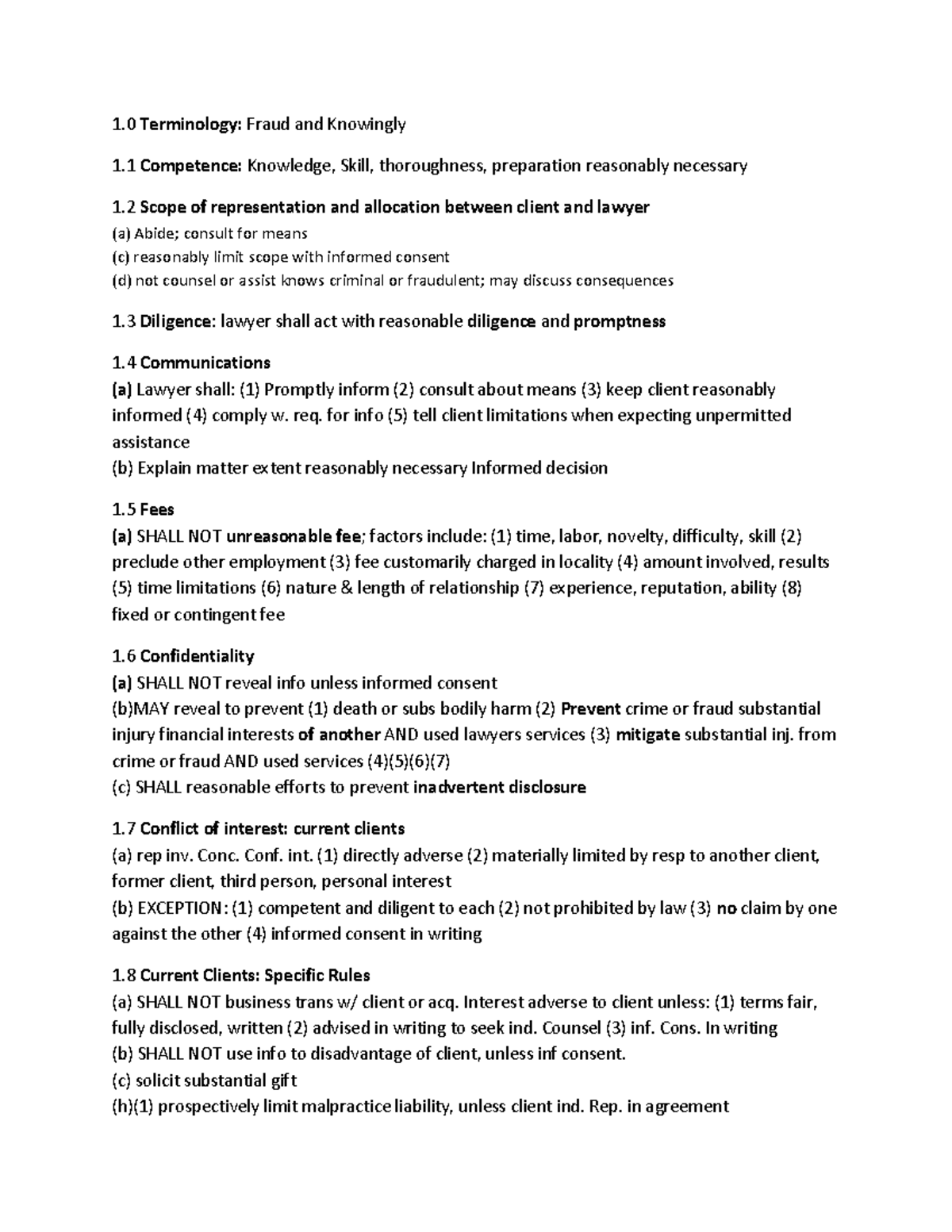 Corporate Lawyer Ethics Attack Exam Checklist 1 Terminology Fraud