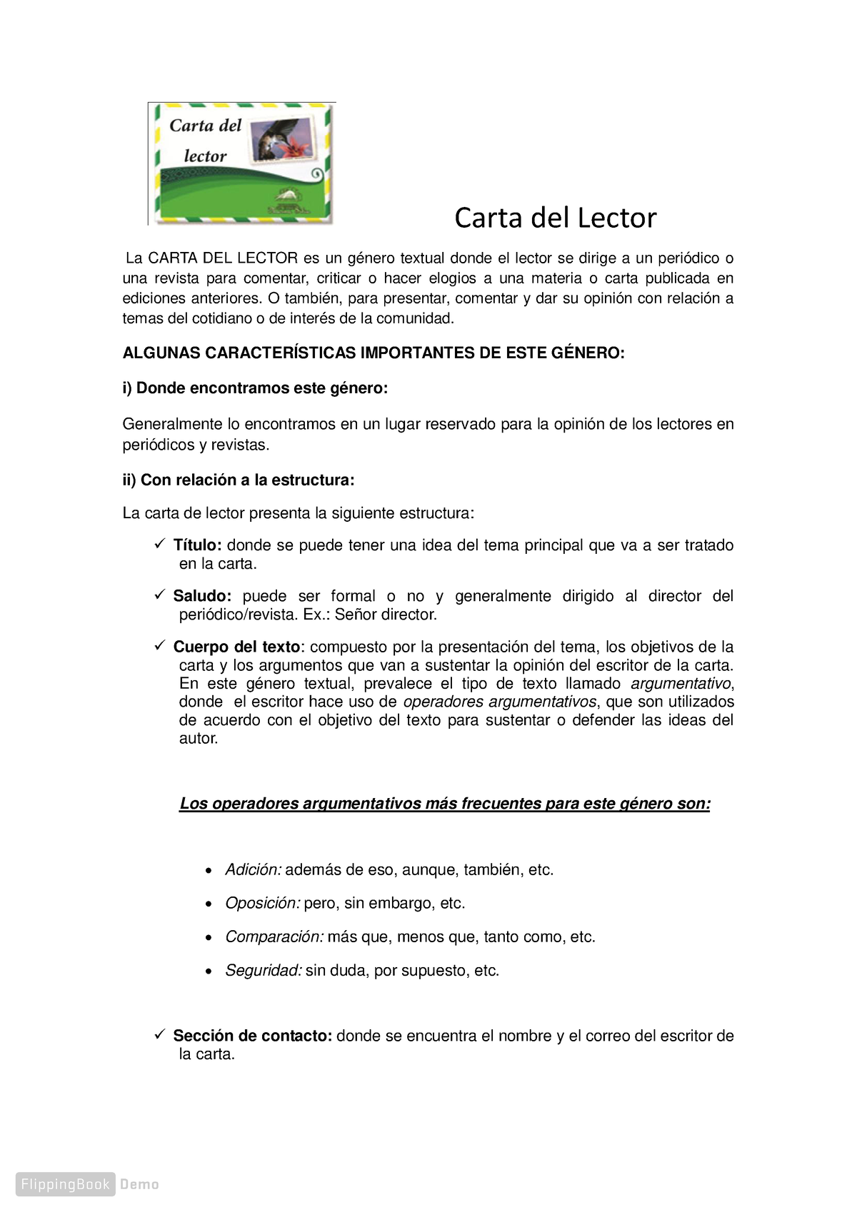 carta del lector carta del lector la carta del lector es un género