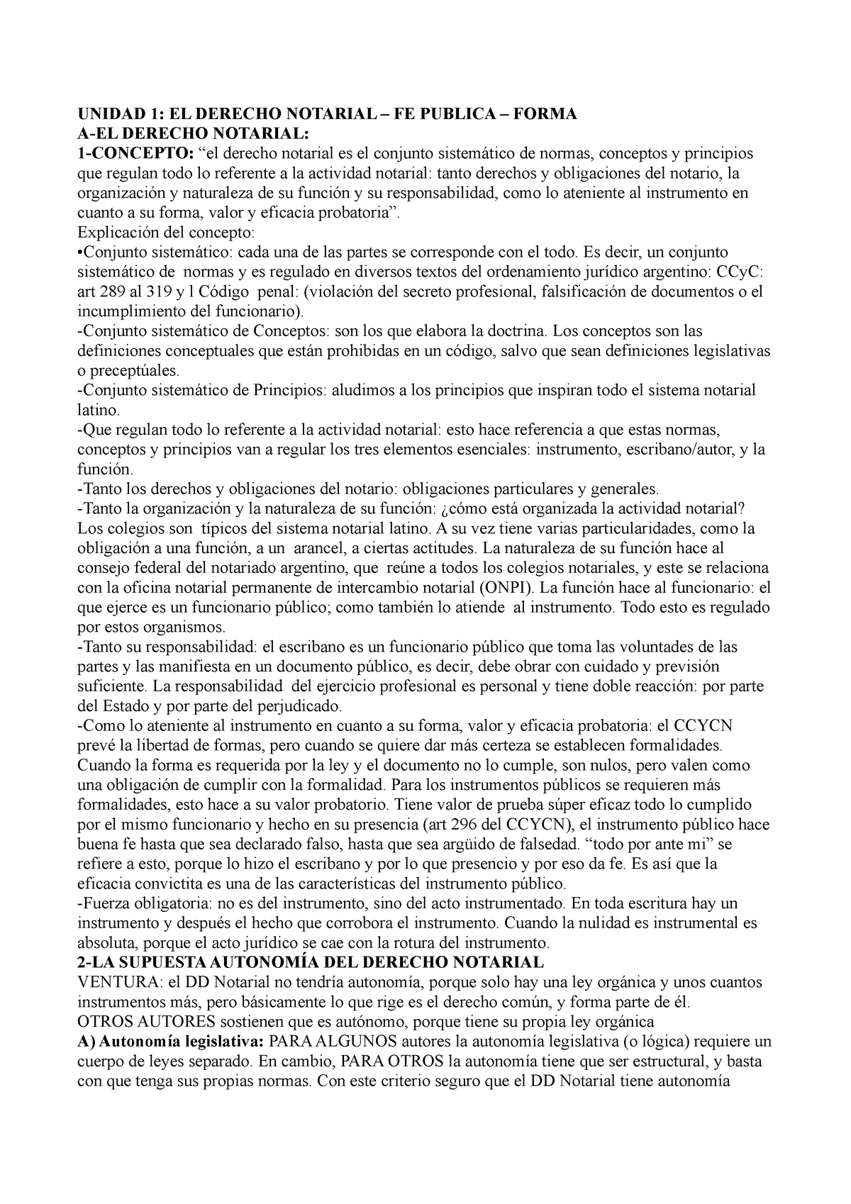 Derecho Notarial I - FE Publica - UNIDAD 1: EL DERECHO NOTARIAL – FE ...