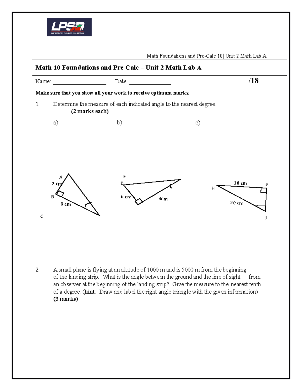 Math Lab 2a - I Just Want To Download - Math Foundations And Pre-calc 