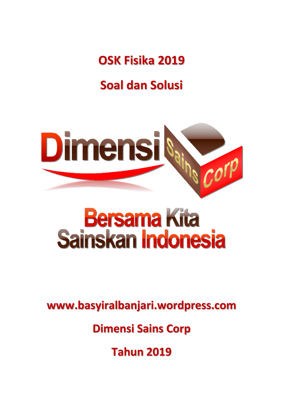 Osk Fisika 2019 Dimensi Sains - OSK Fisika 2019 Soal Dan Solusi ...