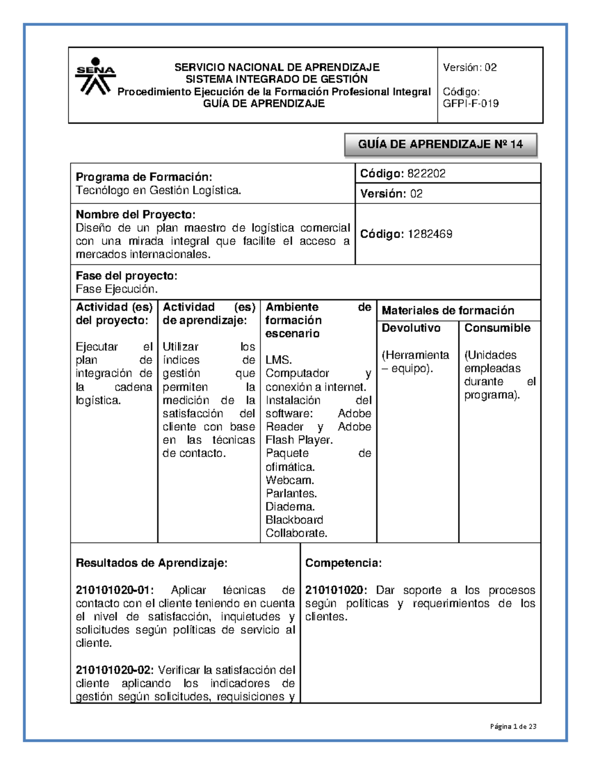 Guia De Aprendizaje 14 V2 - Sistema Integrado De GestiÓn Procedimiento 