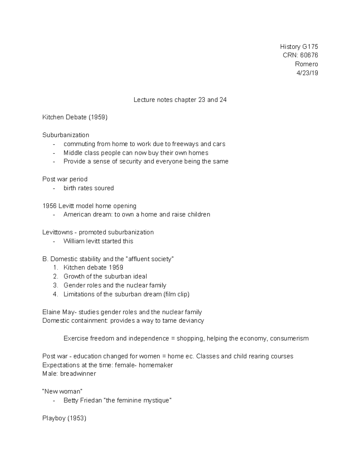 4 23 19 history g175 - Lecture notes lecture notes 4/23/19 - History G ...