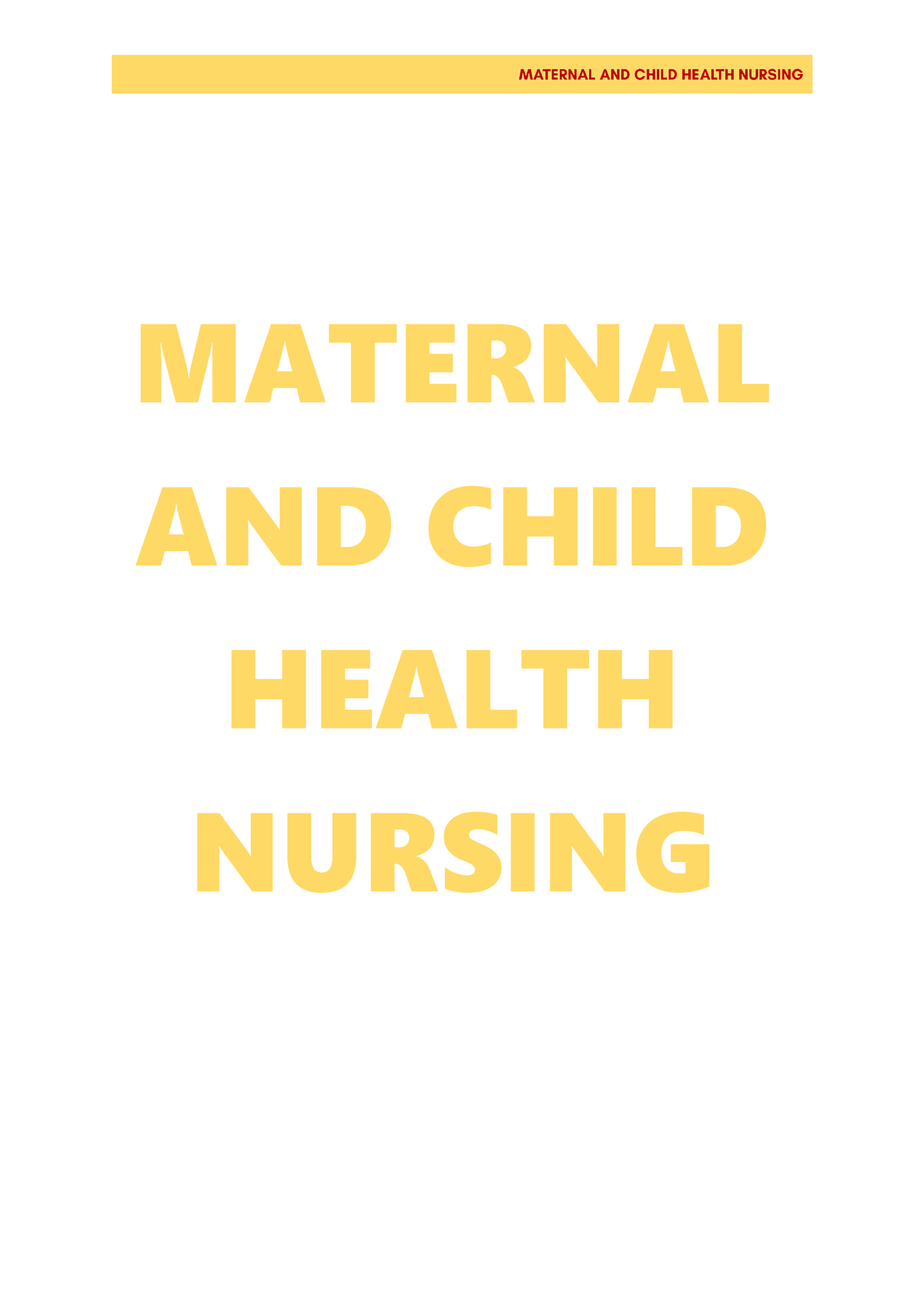 research topics in maternal and child health nursing