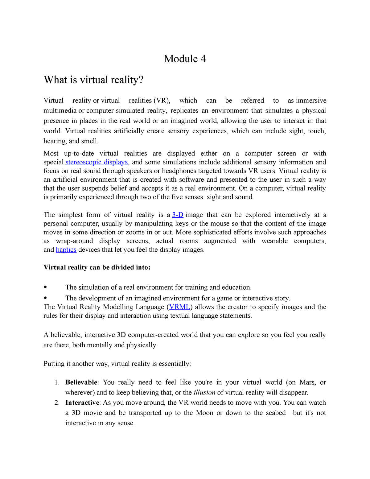 what-is-virtual-reality-module-4-what-is-virtual-reality-virtual