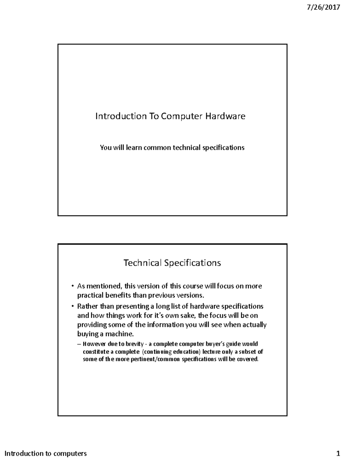 AN Introduction TO Computers - Introduction To Computer Hardware You ...