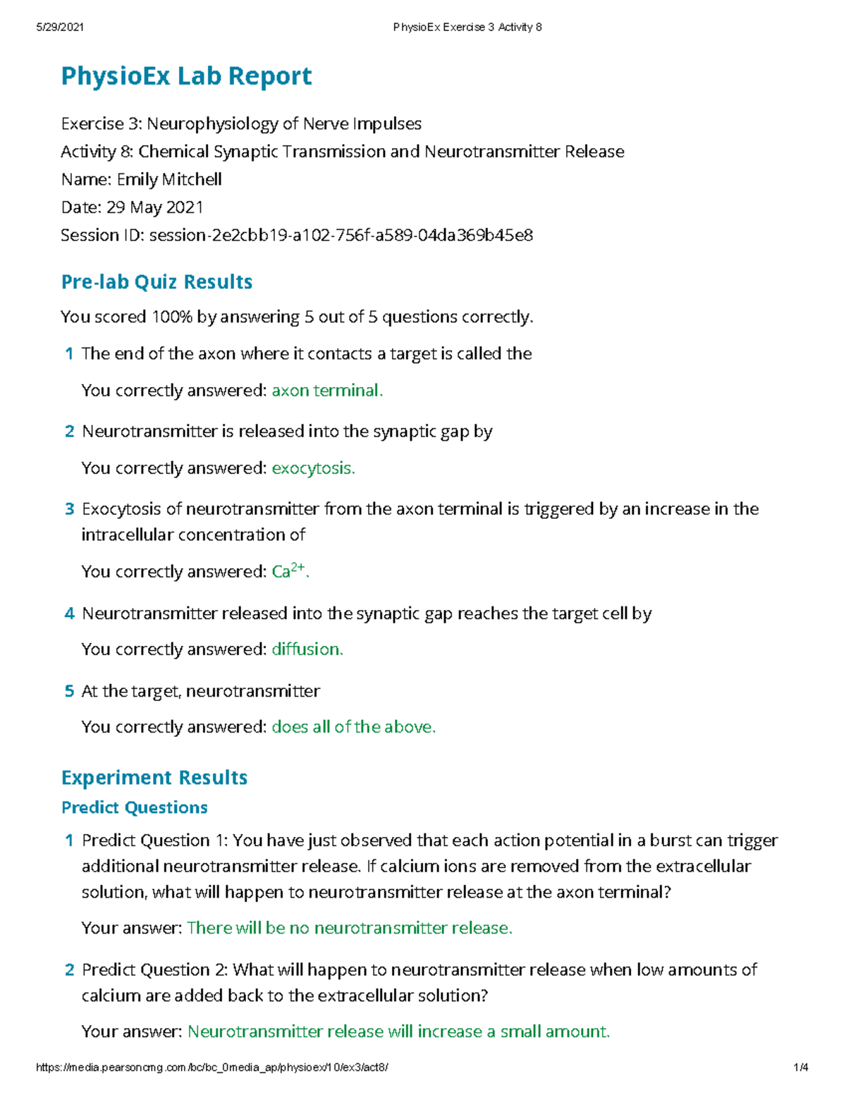 Physio Ex Exercise 3 Activity 8 - PhysioEx Lab Report Exercise 3 ...