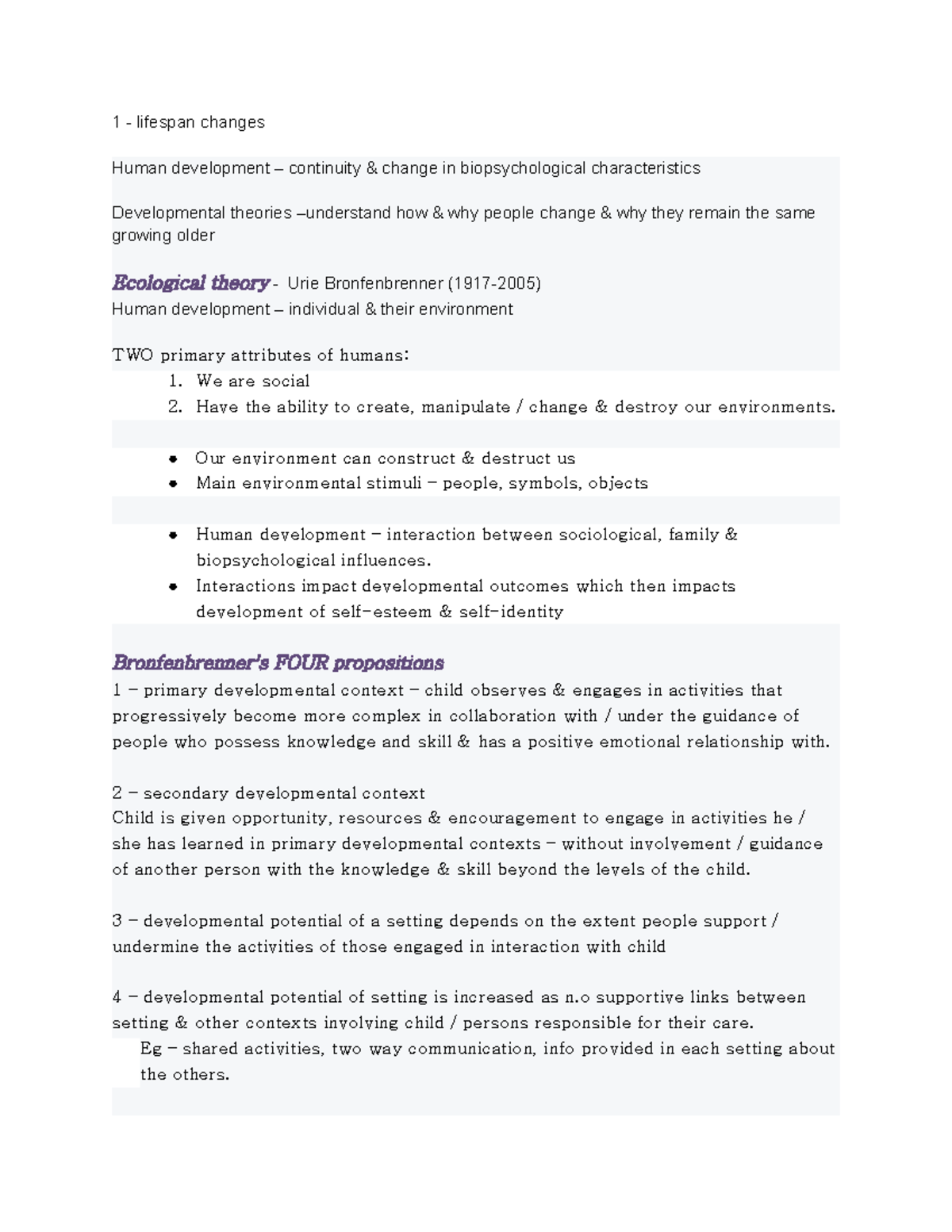 Human Relationships and Life Transitions lecture notes weeks 1-5 - 1 ...