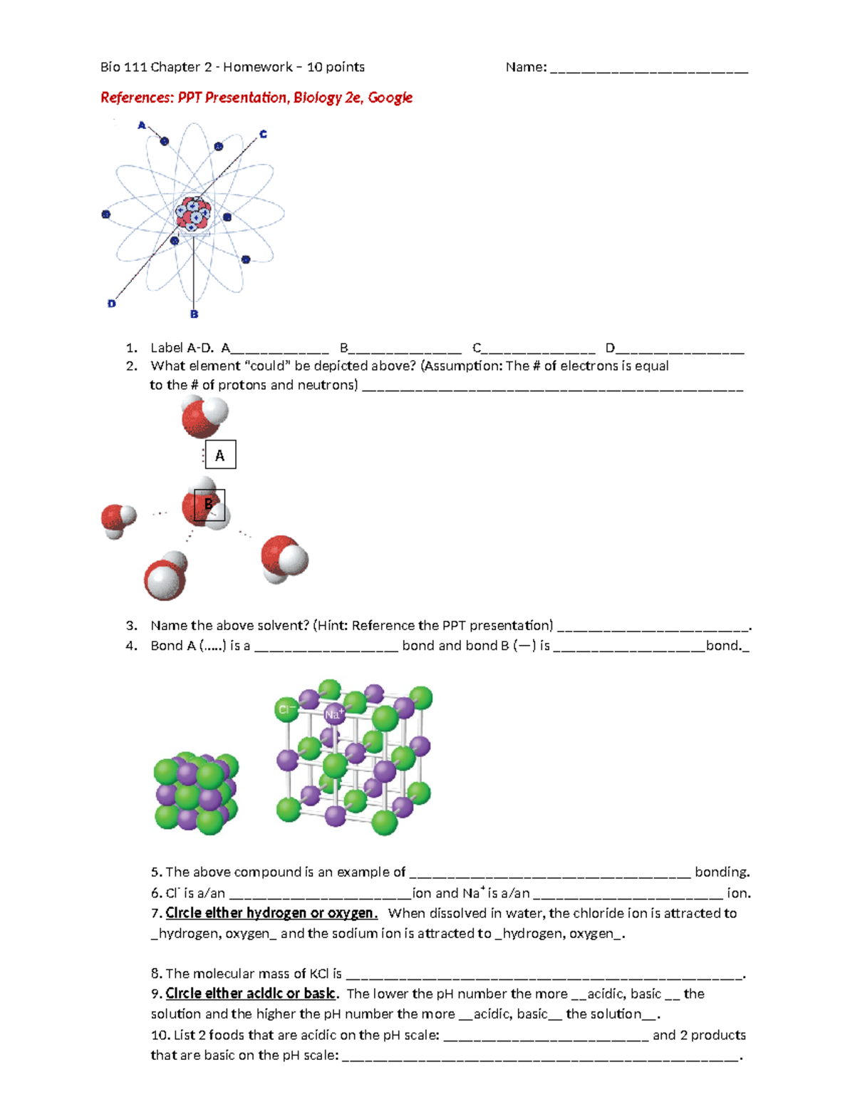 Bio 111 Chapter 2 Homework Biology 2e FA 2023 - Bio 111 Chapter 2 ...