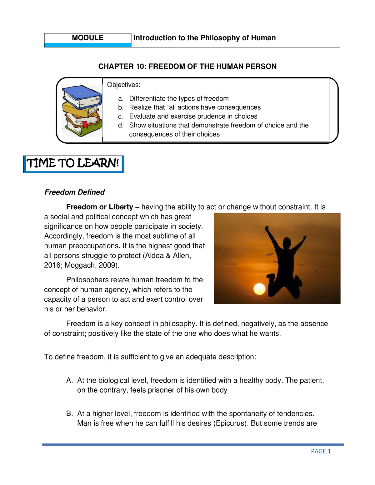 essay about freedom of human person