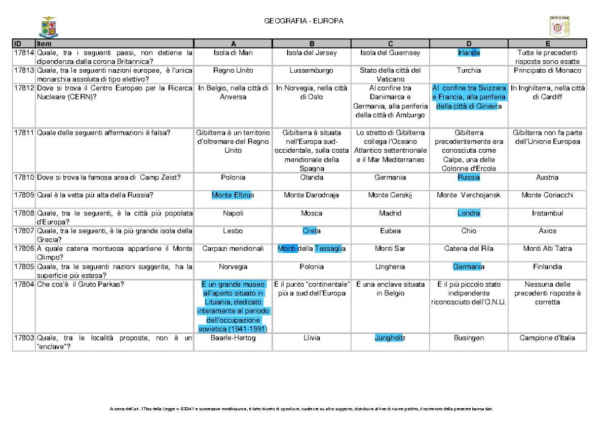 Esempioprova Desame 1 2012 Domanderisposte Unina2