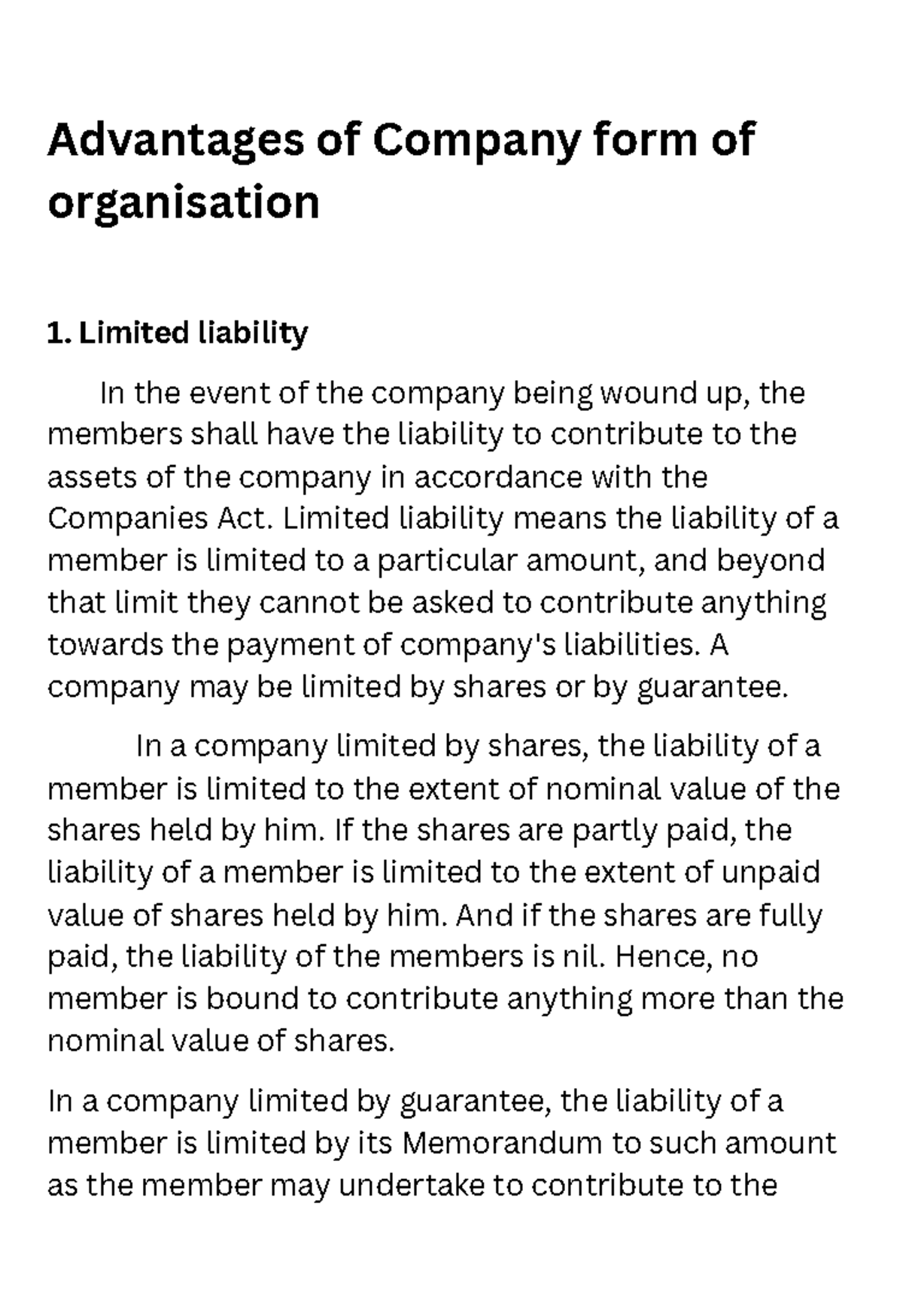 advantages-of-company-form-of-organisation-advantages-of-company-form