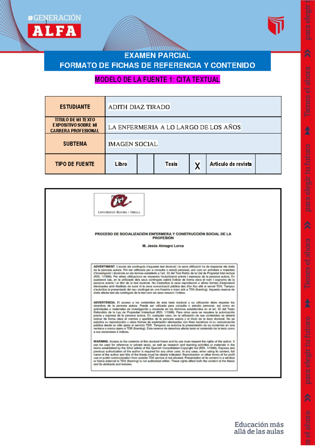 Formato PARA EL Examen Parcial - EXAMEN PARCIAL FORMATO DE FICHAS DE ...