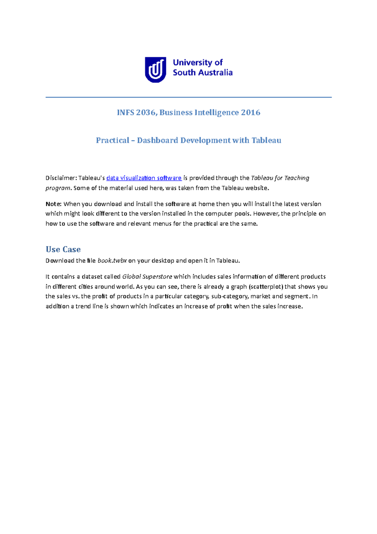 Practical - Business Intelligence - Infs 2036 - Dashboarddevelopment ...