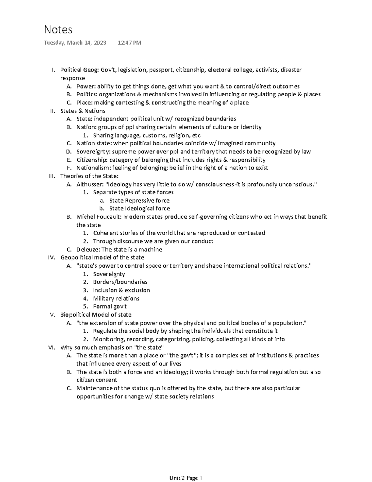 Ch 10 Notes - Political Geog: Gov't, legislation, passport, citizenship ...