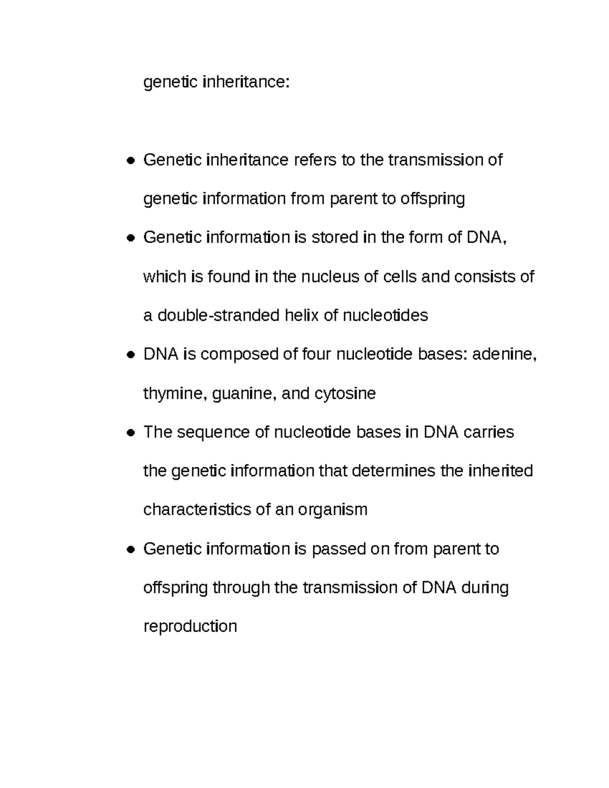 case study on genetic inheritance