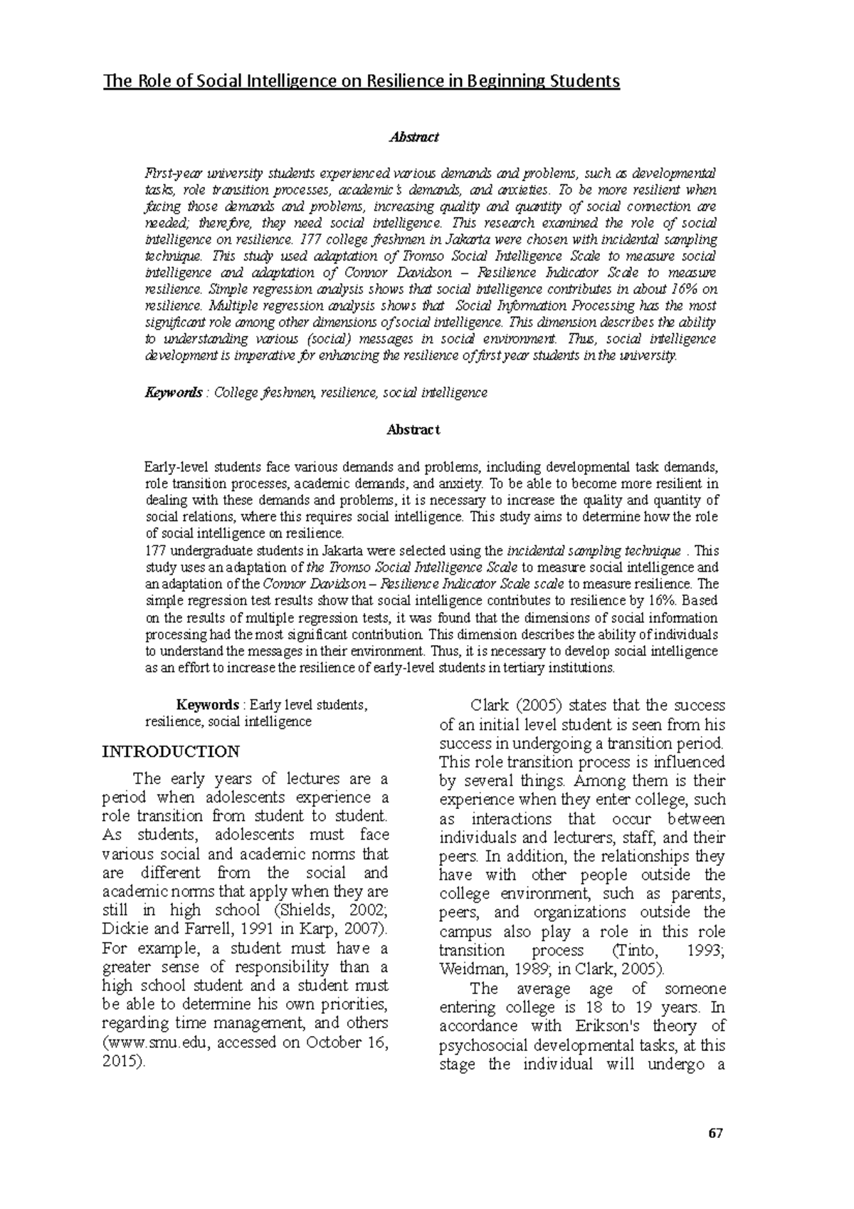 Researches social intelligence - The Role of Social Intelligence on ...