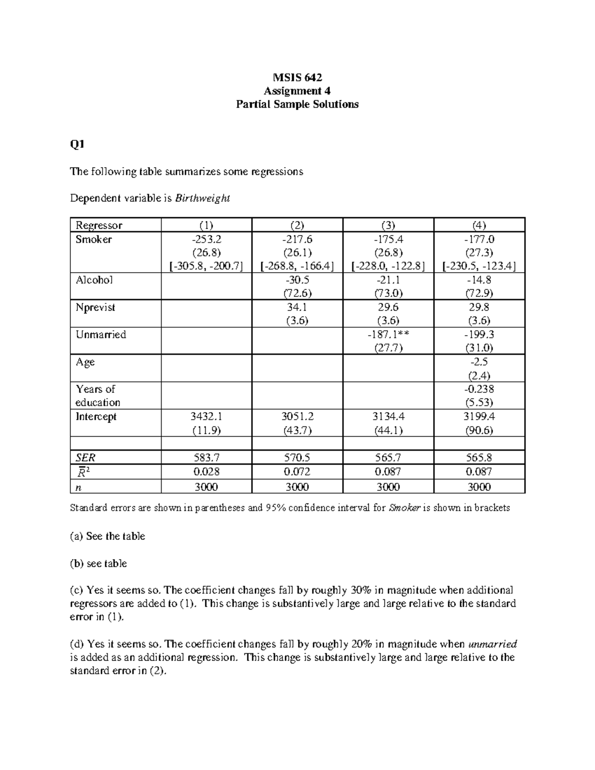 MSIS642 Assignment 4 Solutions - MSIS 642 Assignment 4 Partial Sample ...