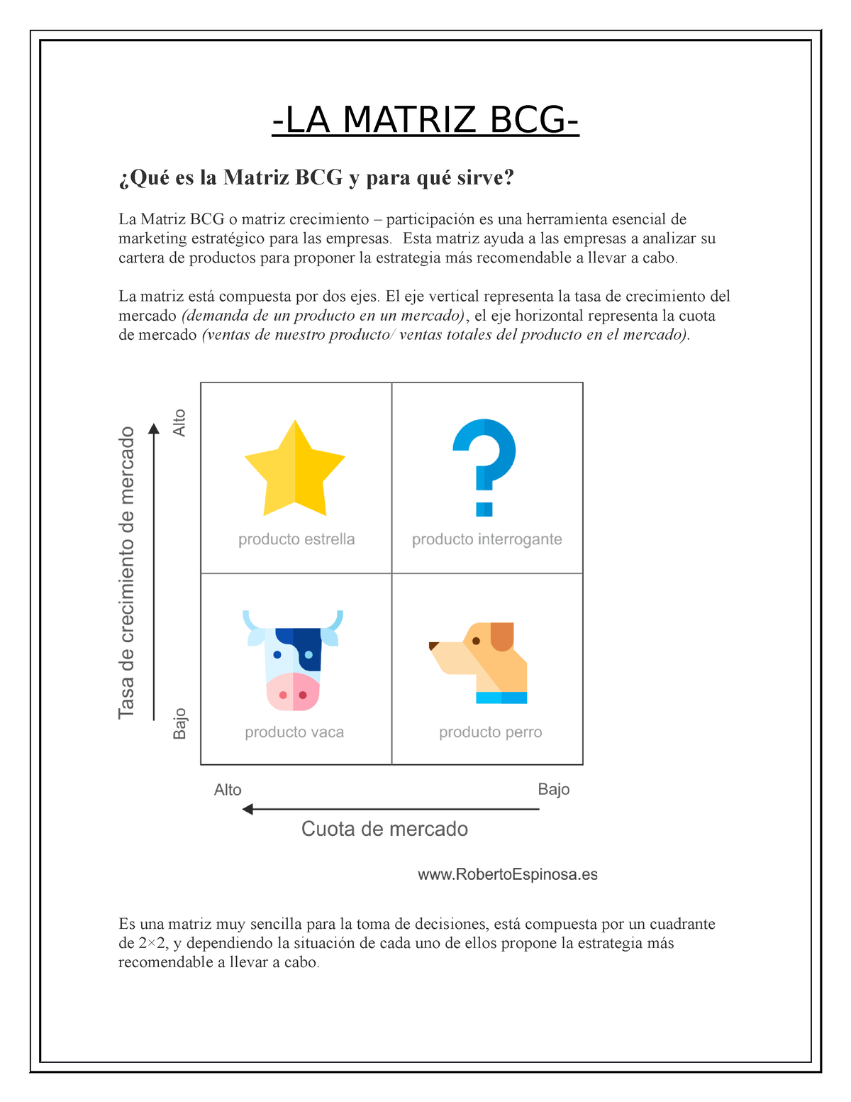 LA Matriz BCG - Para Que Puedas Entender Mejor Todo -LA MATRIZ BCG ...