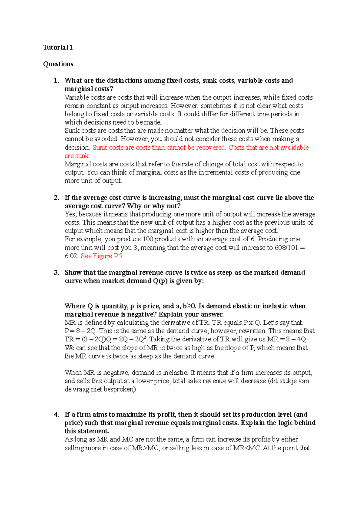 Tutorial 1 Tutorial 1 Questions What are the distinctions among fixed