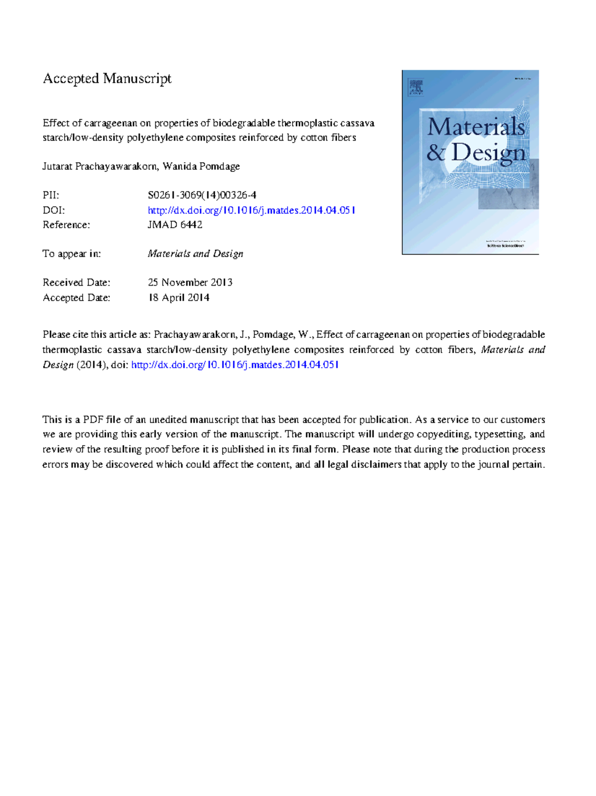 Effect~2 - sample - Accepted Manuscript Effect of carrageenan on ...