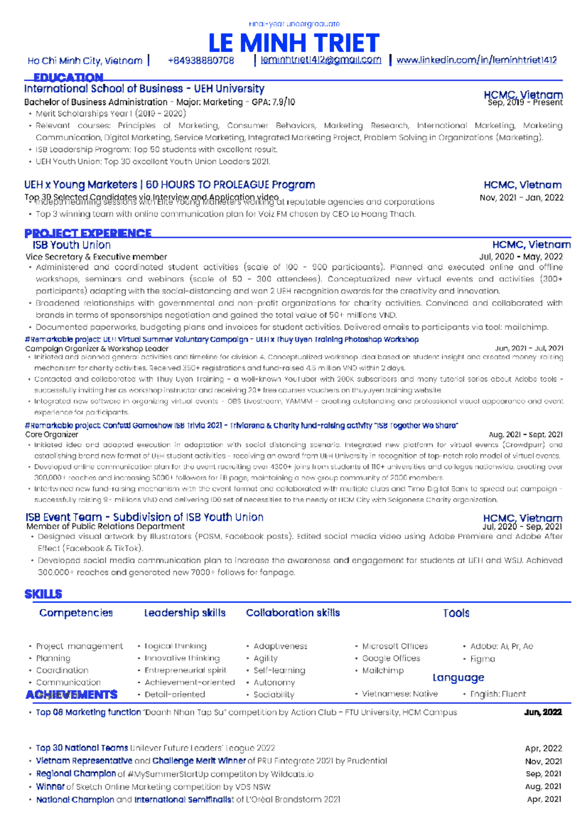 31191024131 - DH45ISB02 -Curriculum vitae - HRM 4500 - Studocu