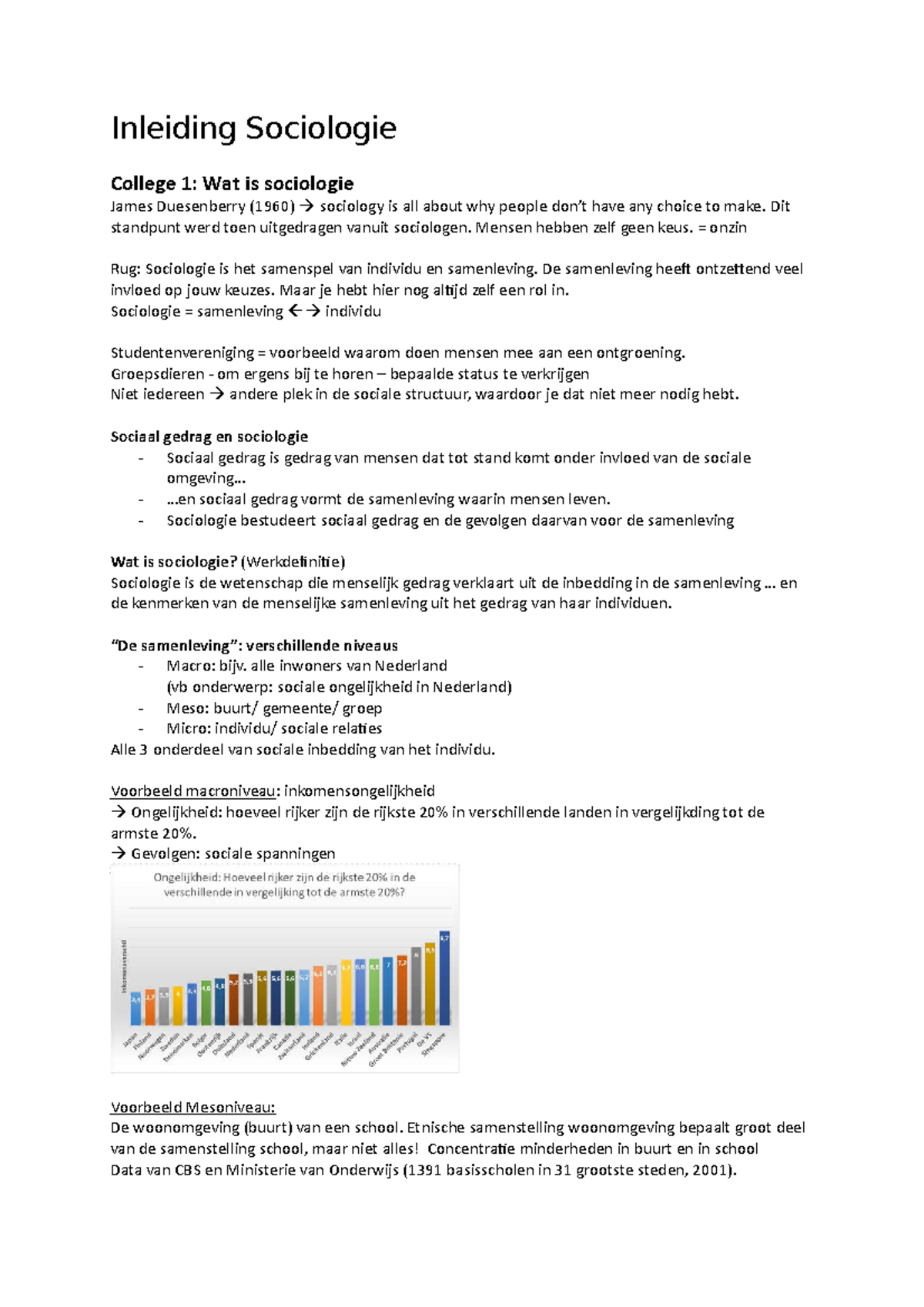 Samenvatting Inleiding Sociologie - Inleiding Sociologie College 1: Wat ...