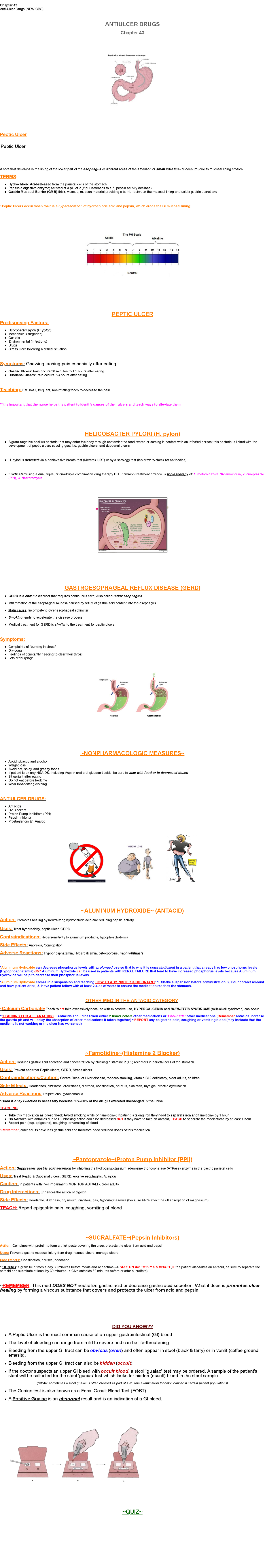 Chapter 43 Anti Ulcer - Chapter 43 Anti-Ulcer Drugs (NEW CBC) ANTIULCER ...