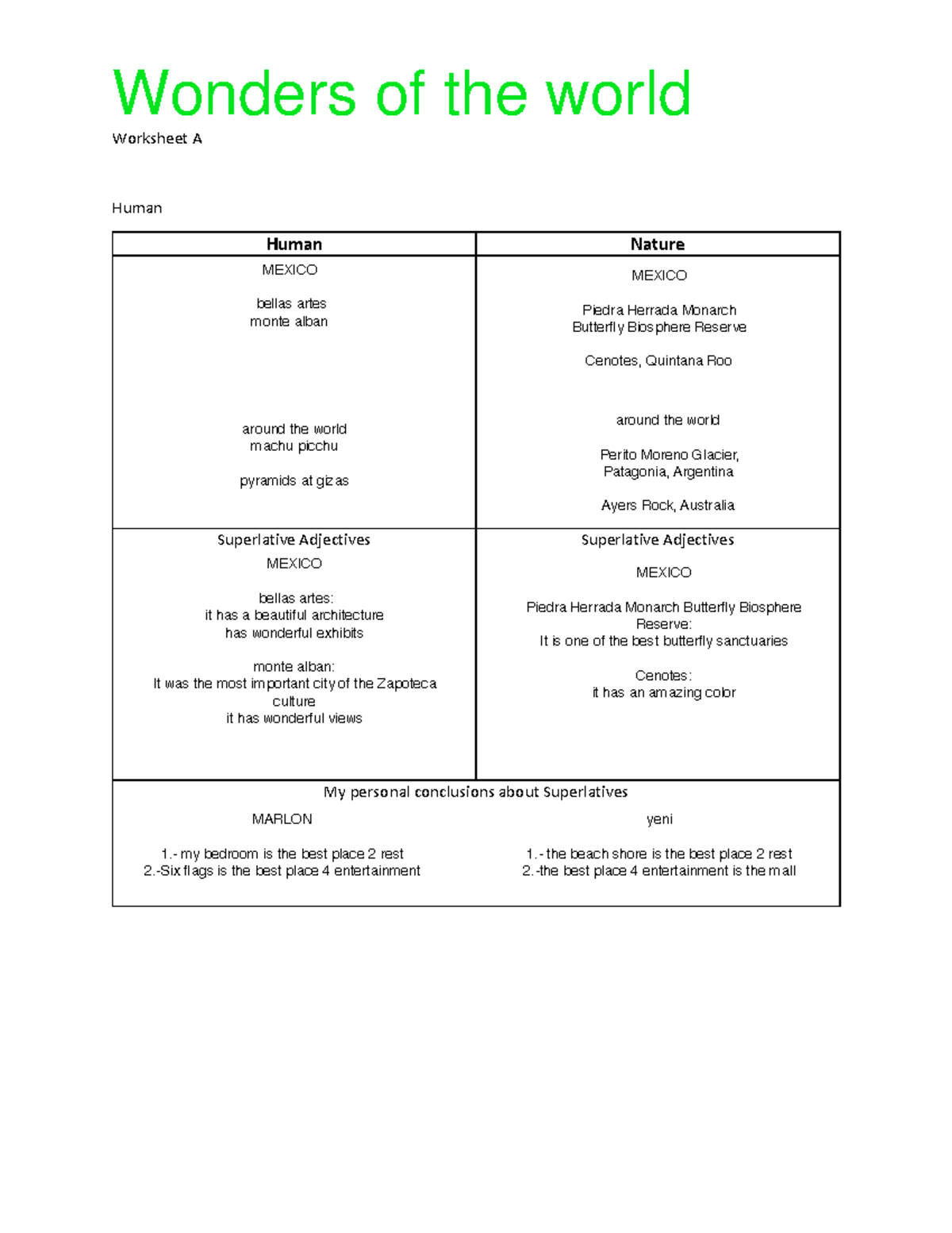 level-3-unit-3-worksheet-a-ingles-wonders-of-the-world-worksheet