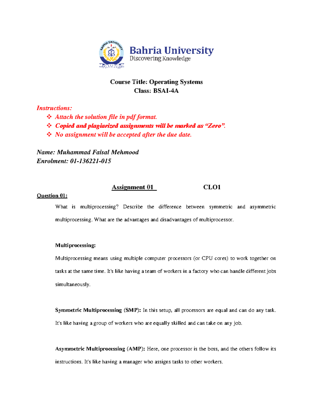 Assignment 1 fall22 06102023 085706 am - Course Title: Operating ...