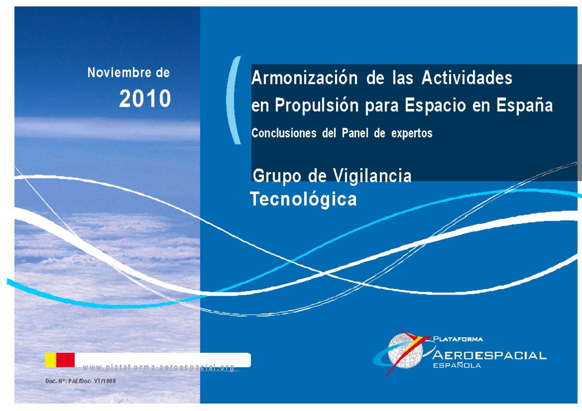 Propulsion espacial baja Noviembre de 2010 Armonización de las