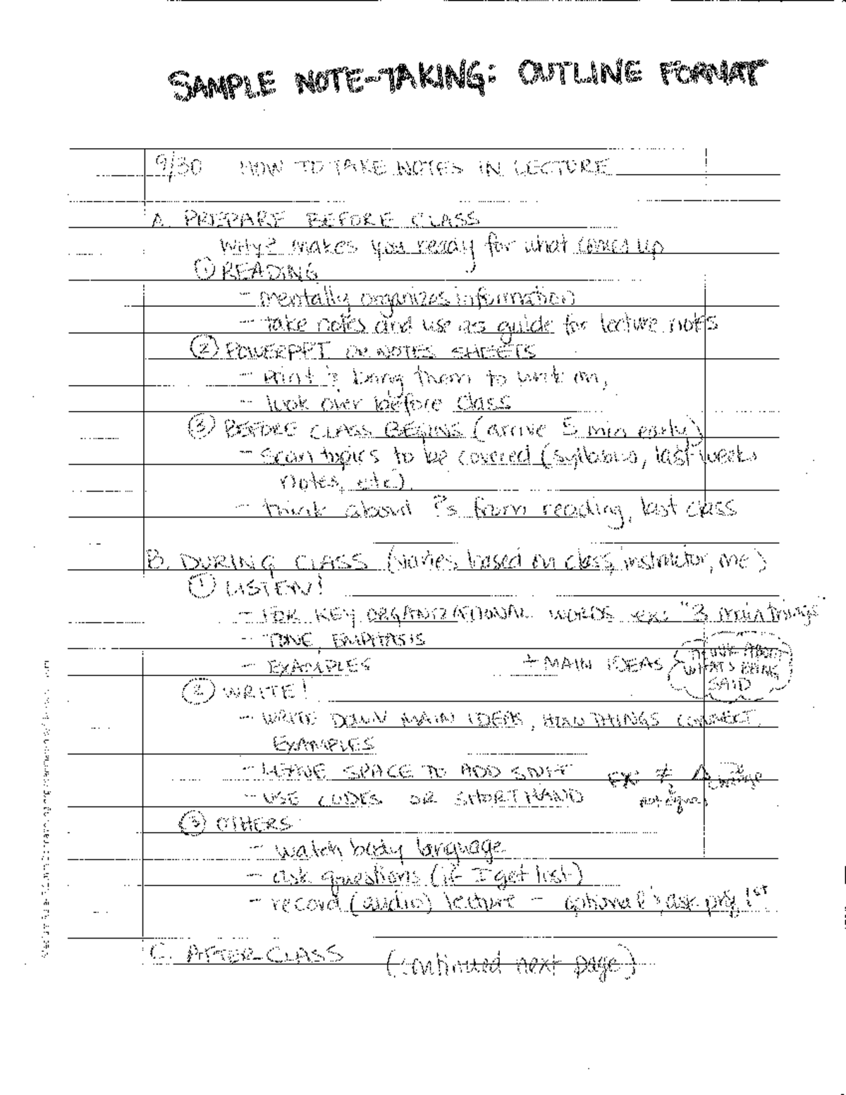 Sample Note-Taking Styles for Medical Anthropology - HE 4901 - Cornell ...