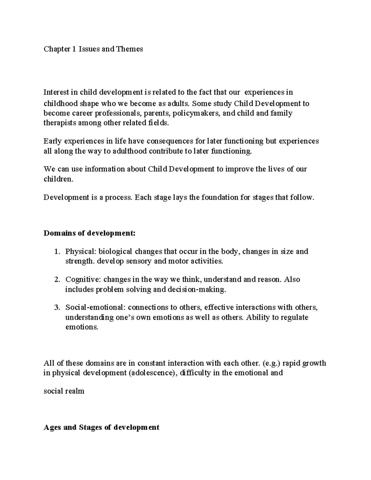 Chapter 1 Issues and Themes - Chapter 1 Issues and Themes Interest in ...