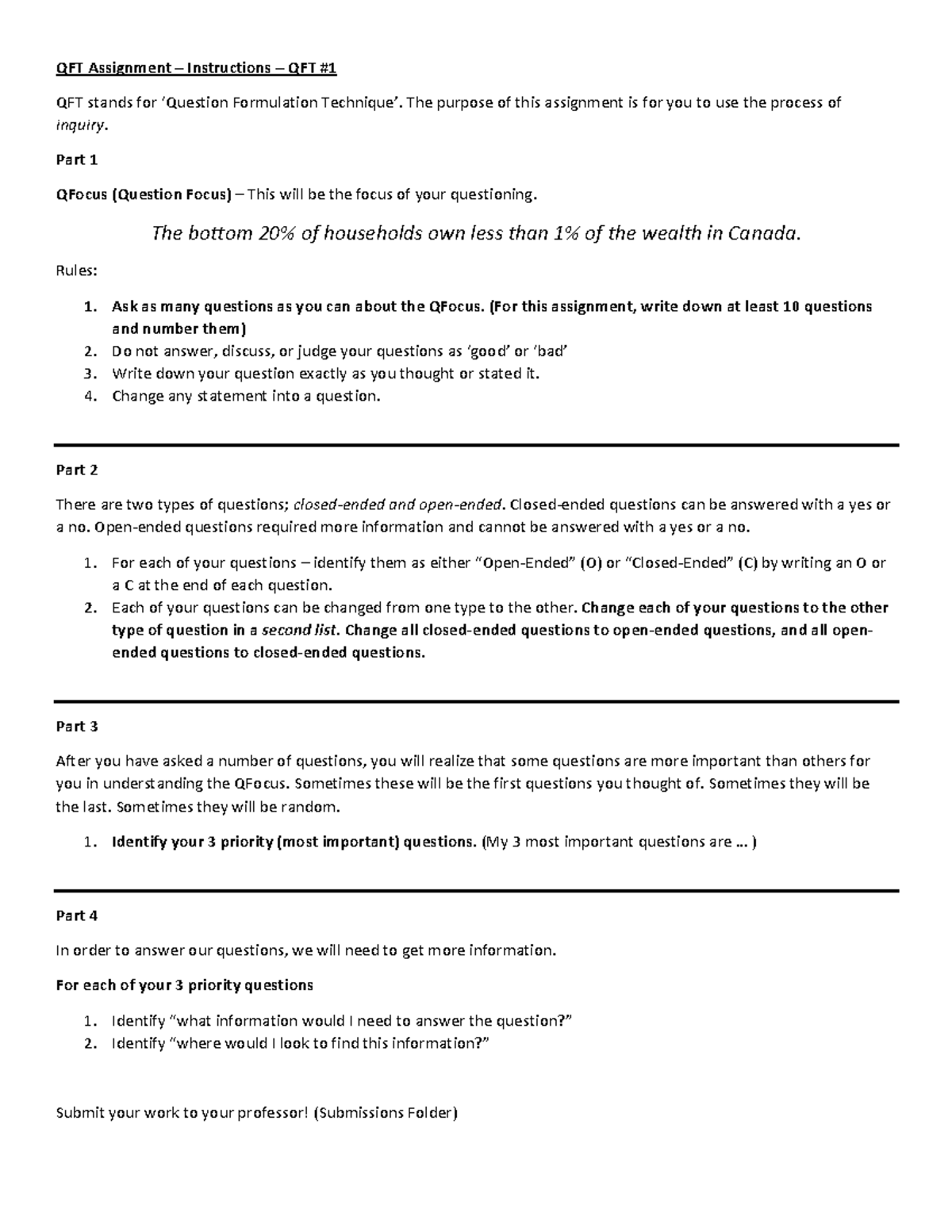 QFT Assignment #1 - ECON1019 Fall 2020 Professor: Shane Buyers - QFT ...