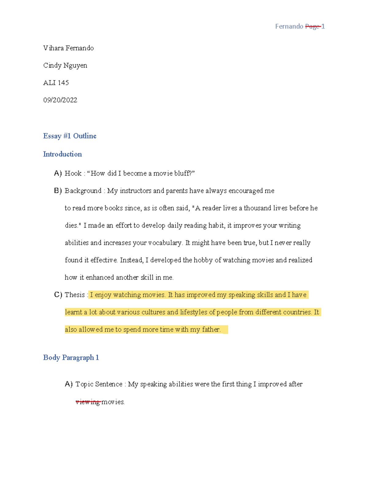Annotated-Doc2 - Outline of the essay with the relevant corrections ...