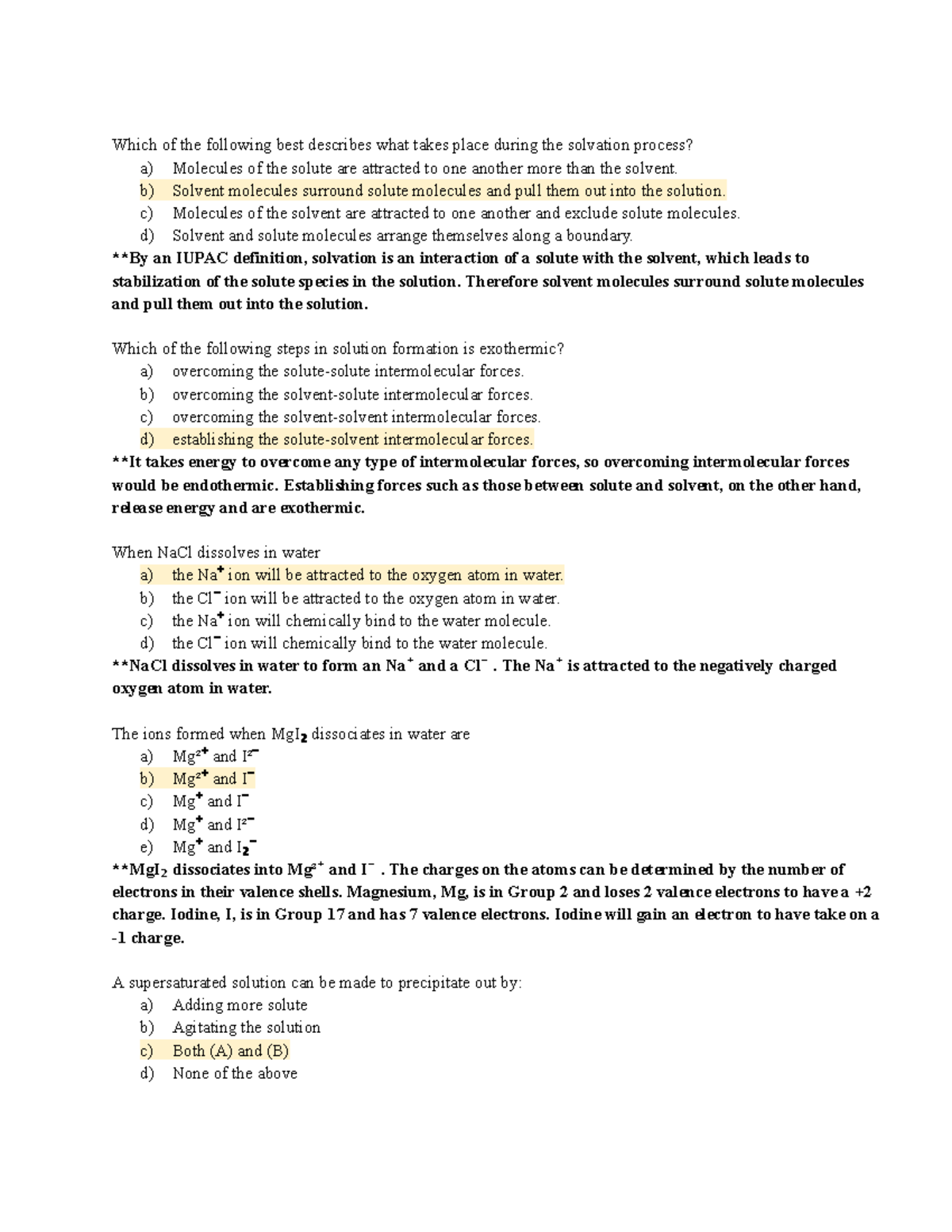 Chemistry 101 - Chapter 11 - Part 2 - Which of the following best ...