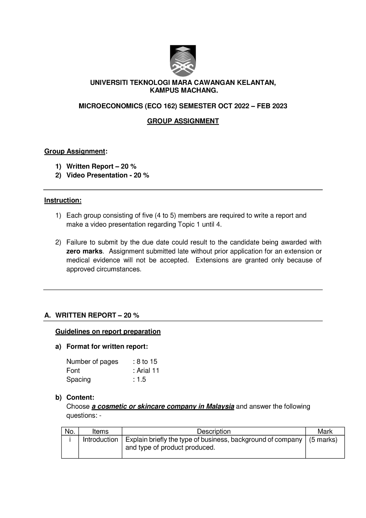 eco162 group assignment 2022