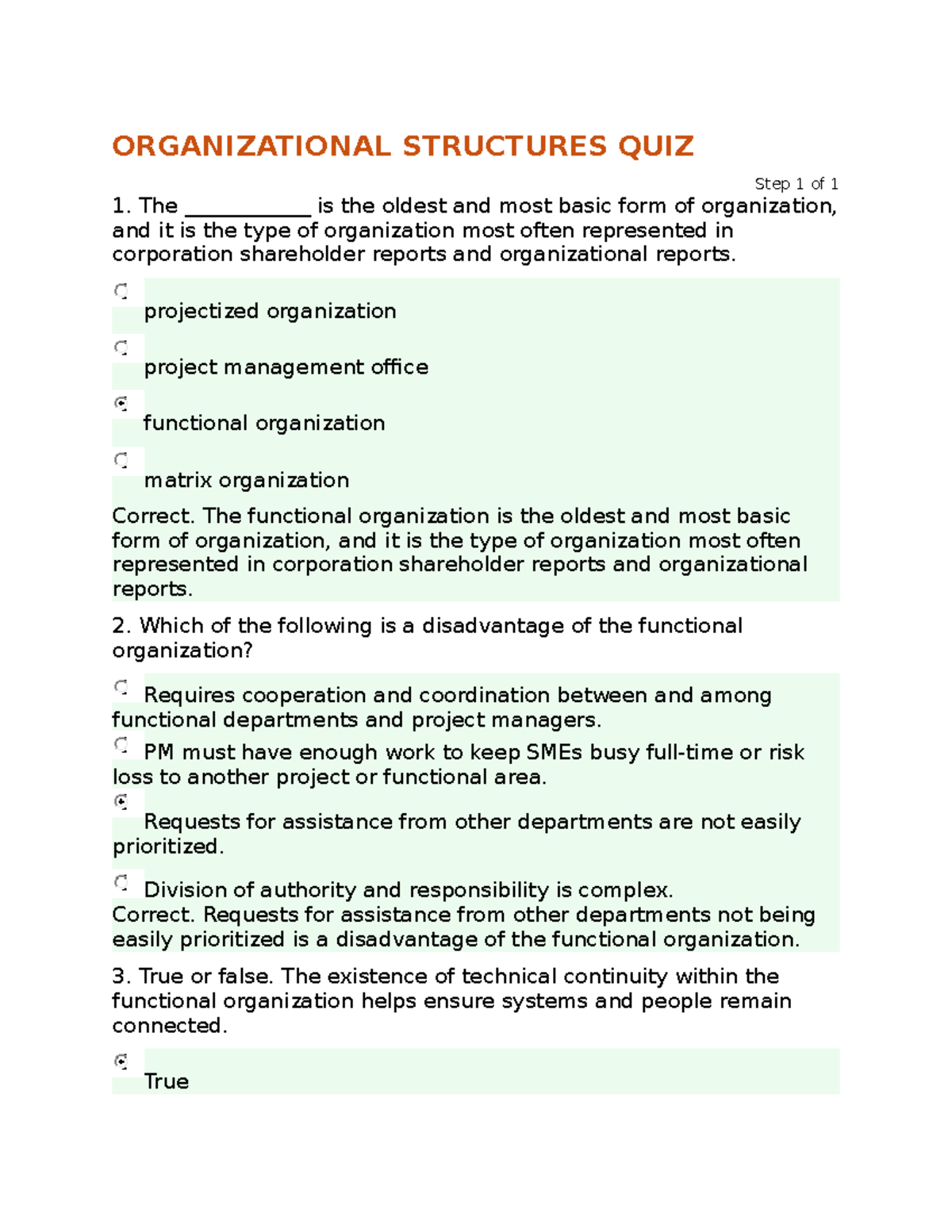 Module 5 Organizational Structures QUIZ - C722 - WGU - Studocu