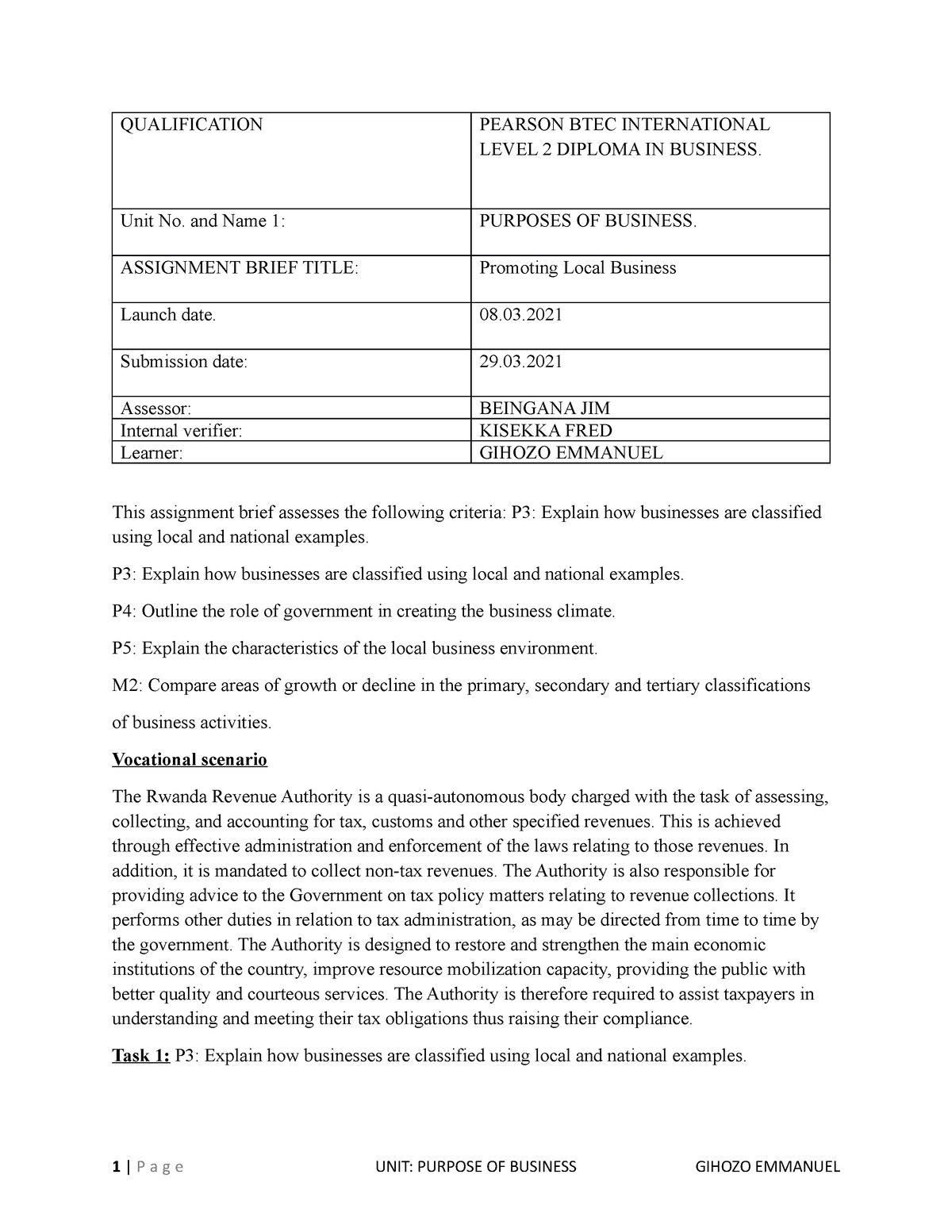 pearson set assignment